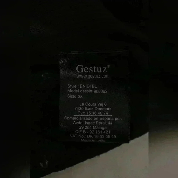 GESTUZ Black Grey Polyester Crepe Sequin Sparkle Sheer Evening Blouse Medium - Picture 7 of 7